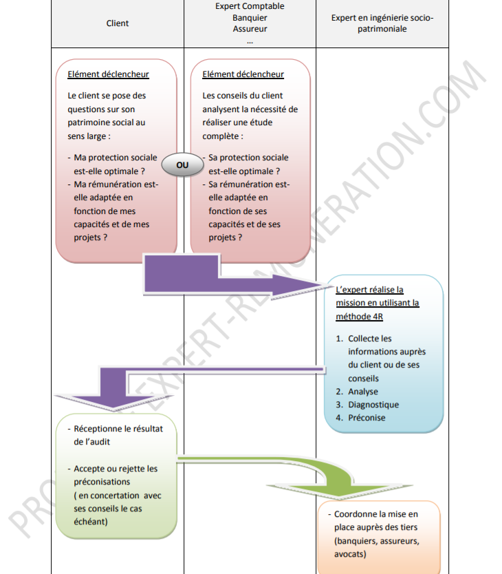 processus de l'audit et de la rémunération et de la protection sociale du dirigeant et de ses salariés